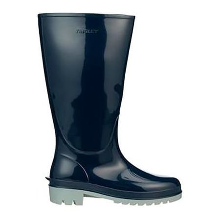 Tingley Profile Trim Fit Knee Boot, Women's Size 9, 14"H, PVC, Plain Toe, Cleated Outsole, Navy Blue 51446.09